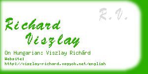 richard viszlay business card